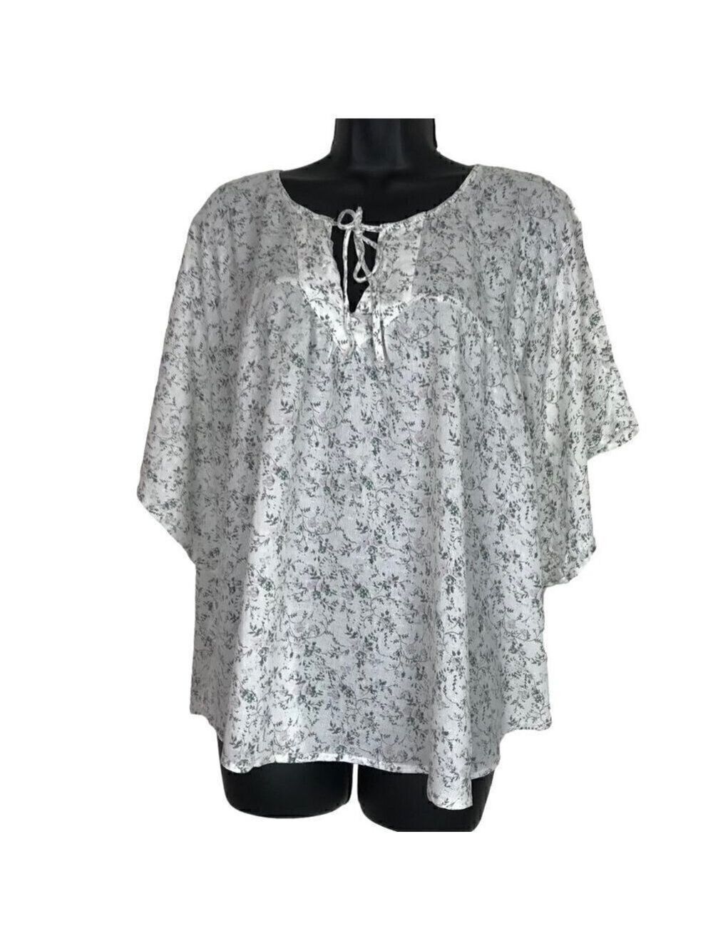 LUCKY Brand Unique Bohemian Style  Floral Blouse Size L